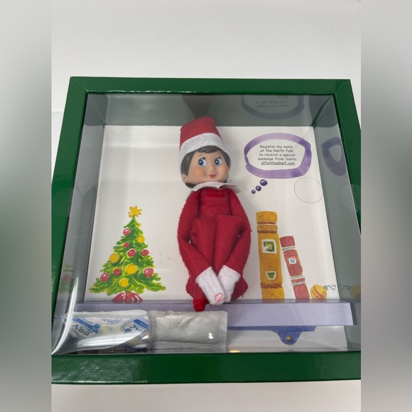 ELF ON THE SHELF: Girl Scout Elf with Blue Eyes and Storybook. NEW in Box. - Picture 4 of 7
